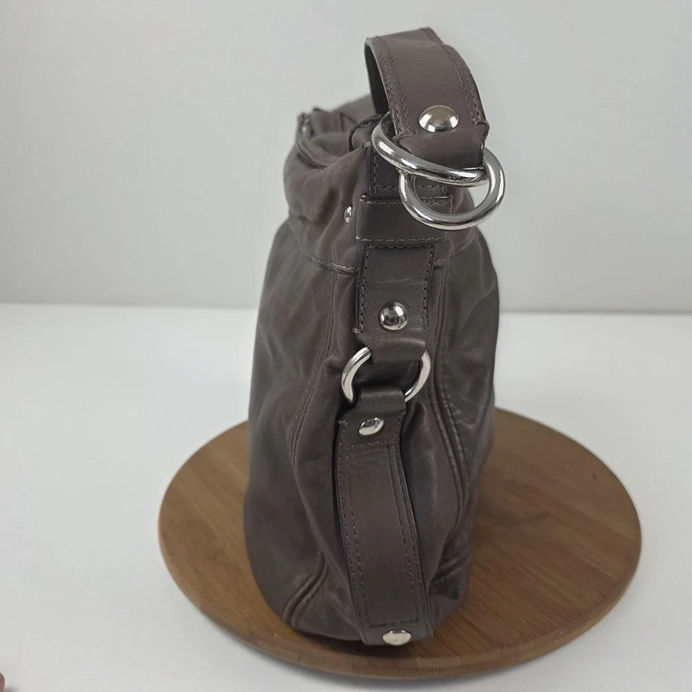 Coach Leather Shoulder Bag Womens Brown Hobo Zip Top Silver Hardware Style 14706 - Picture 2 of 16